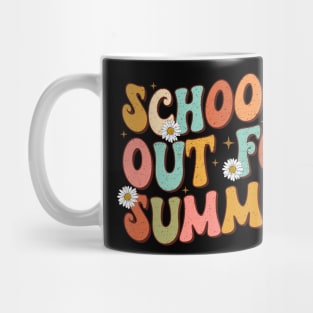 Retro Groovy School's Out For Summer Graduation Teacher Kids Mug